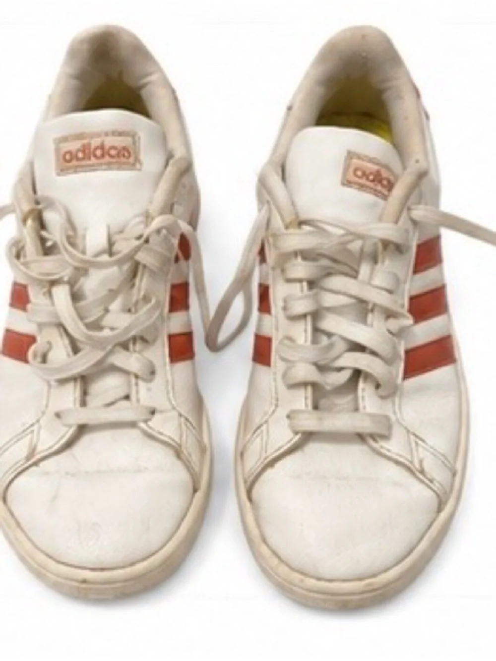 adidas Kids White Sneakers with Red Stripes